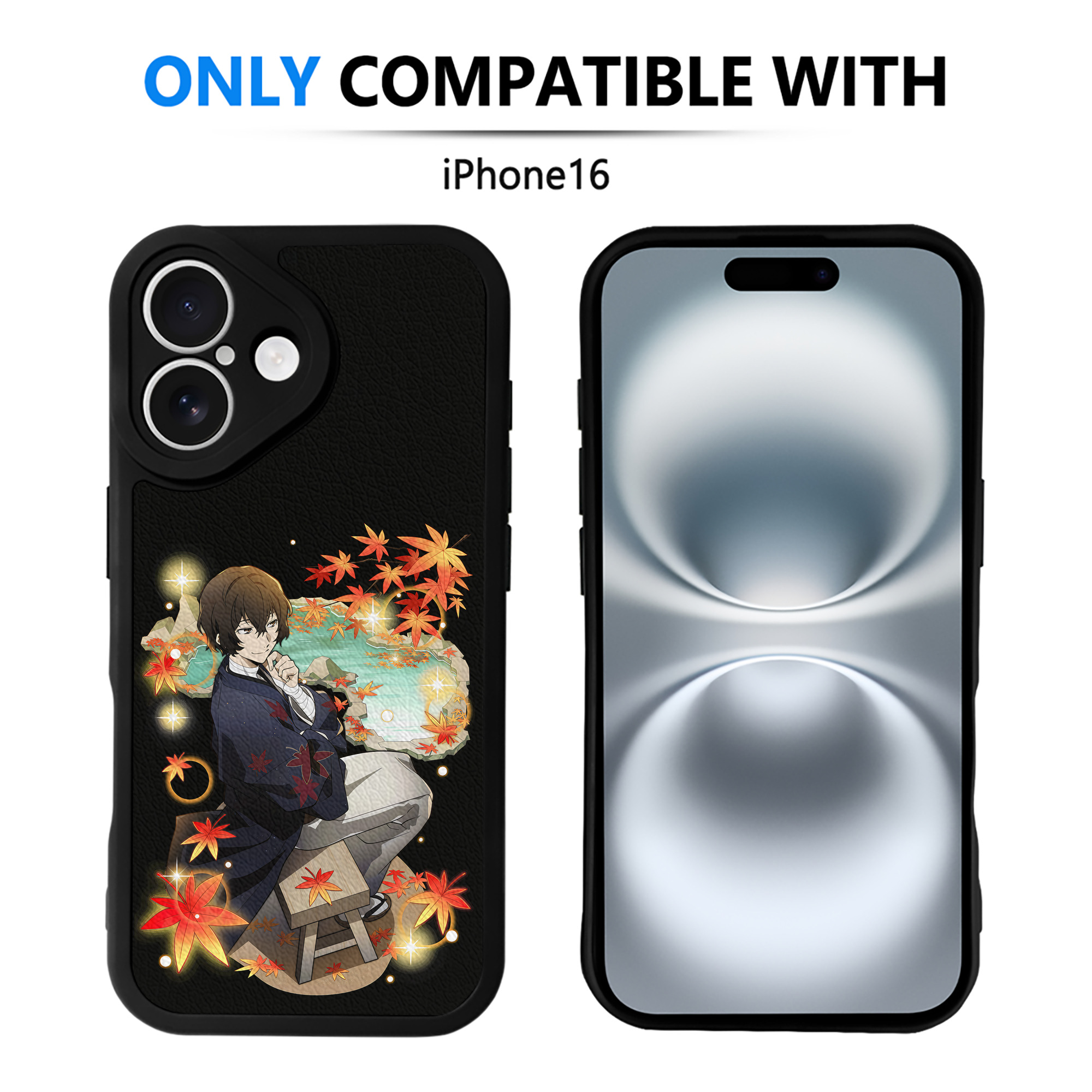 （画像用） 文豪ストレイドッグス Bungo Stray Dogs 【iPhone 16シリーズ対応】シリコンスマホケース（レザー調） 材質：シリコン